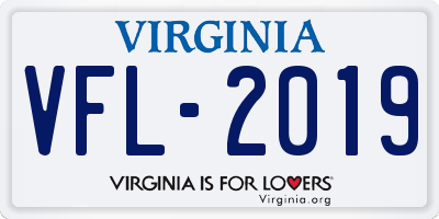 VA license plate VFL2019