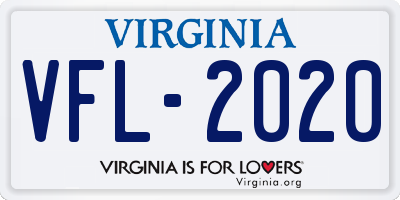 VA license plate VFL2020
