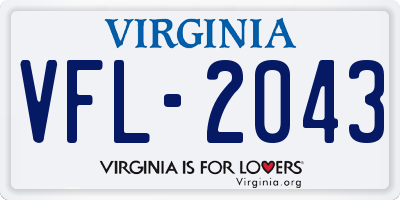 VA license plate VFL2043