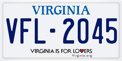 VA license plate VFL2045