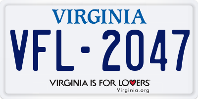 VA license plate VFL2047