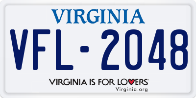 VA license plate VFL2048
