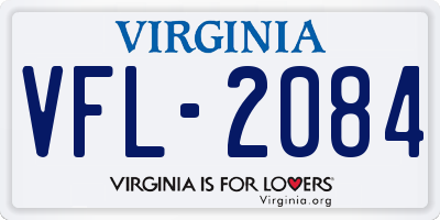 VA license plate VFL2084