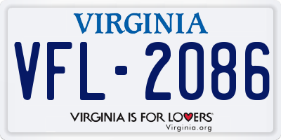 VA license plate VFL2086
