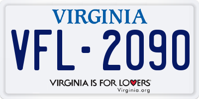 VA license plate VFL2090