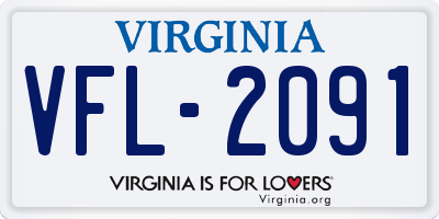 VA license plate VFL2091