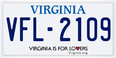 VA license plate VFL2109