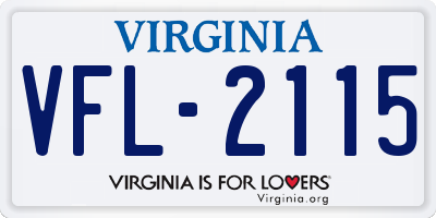 VA license plate VFL2115