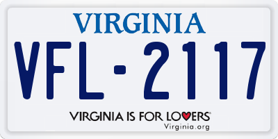 VA license plate VFL2117