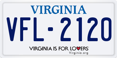 VA license plate VFL2120