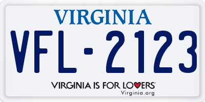 VA license plate VFL2123