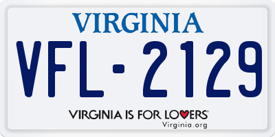 VA license plate VFL2129