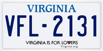 VA license plate VFL2131