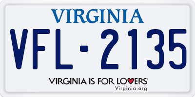 VA license plate VFL2135