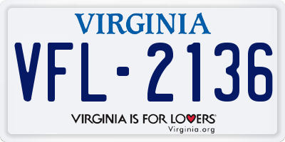 VA license plate VFL2136