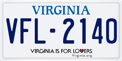 VA license plate VFL2140