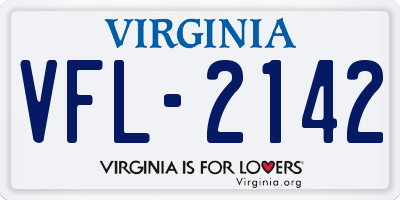 VA license plate VFL2142