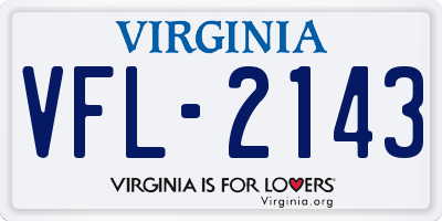 VA license plate VFL2143