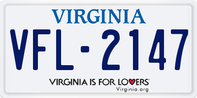 VA license plate VFL2147