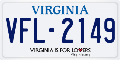 VA license plate VFL2149