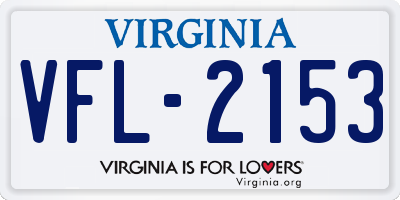 VA license plate VFL2153