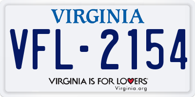 VA license plate VFL2154