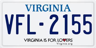VA license plate VFL2155