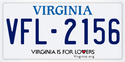 VA license plate VFL2156