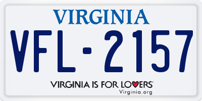 VA license plate VFL2157