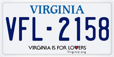 VA license plate VFL2158