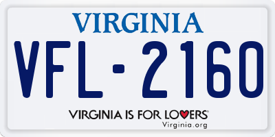 VA license plate VFL2160