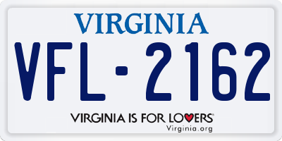 VA license plate VFL2162