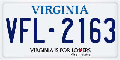 VA license plate VFL2163