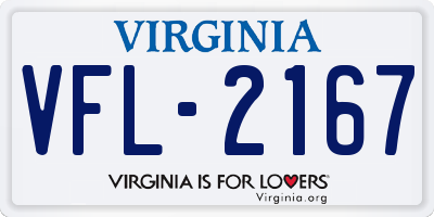 VA license plate VFL2167