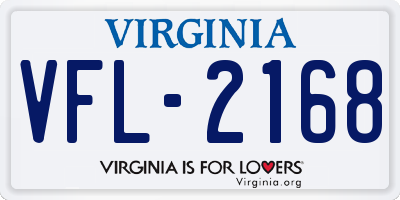 VA license plate VFL2168