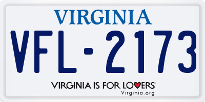 VA license plate VFL2173