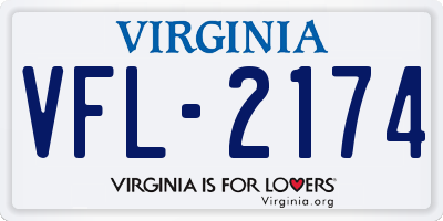 VA license plate VFL2174