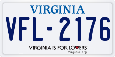 VA license plate VFL2176