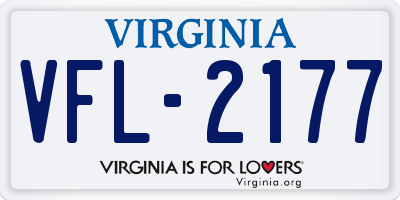 VA license plate VFL2177