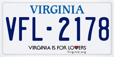 VA license plate VFL2178