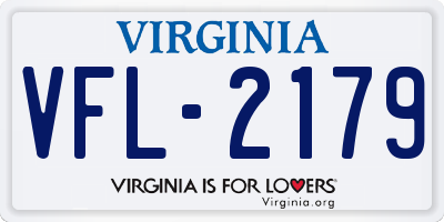 VA license plate VFL2179
