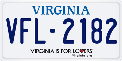 VA license plate VFL2182