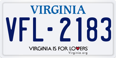 VA license plate VFL2183