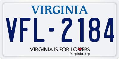 VA license plate VFL2184