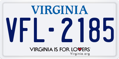 VA license plate VFL2185