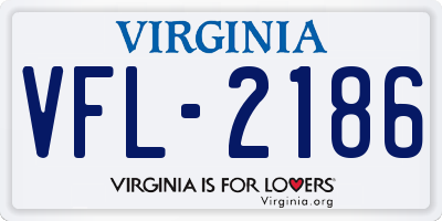 VA license plate VFL2186
