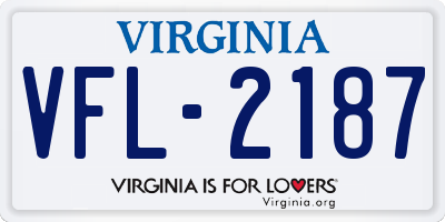 VA license plate VFL2187
