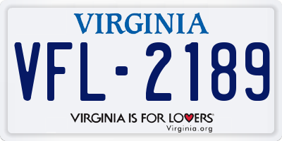 VA license plate VFL2189