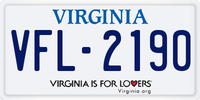 VA license plate VFL2190