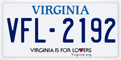 VA license plate VFL2192